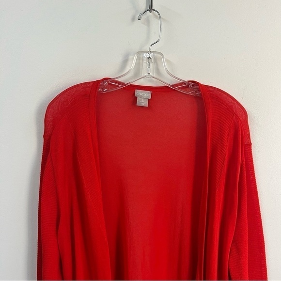 Chico’s High Low Hem Ribbed Cotton Blend Cardigan - Picture 4 of 13